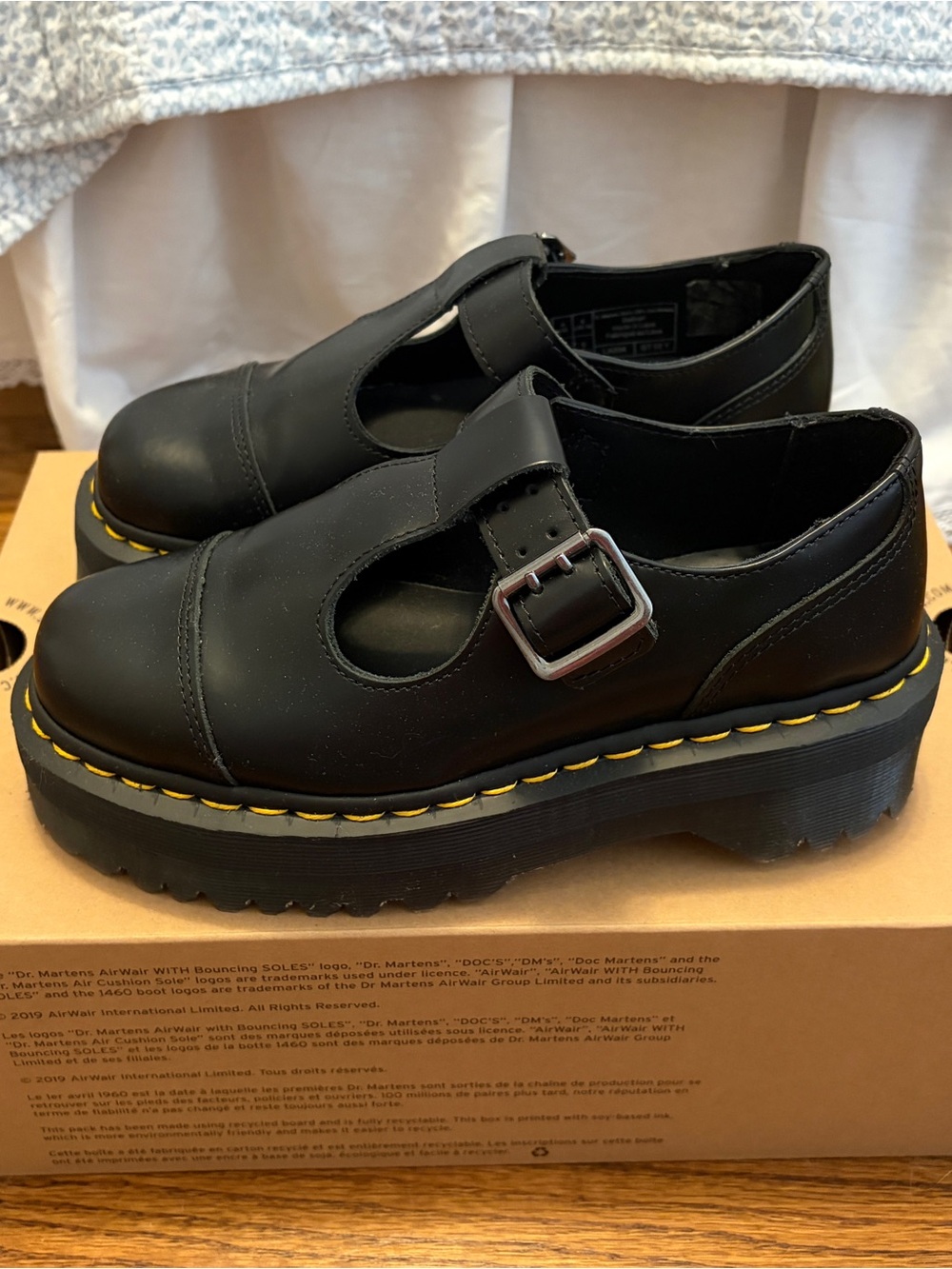 Dr. Martens Bethan Black Mary Jane Platform Shoes - Picture 2 of 7